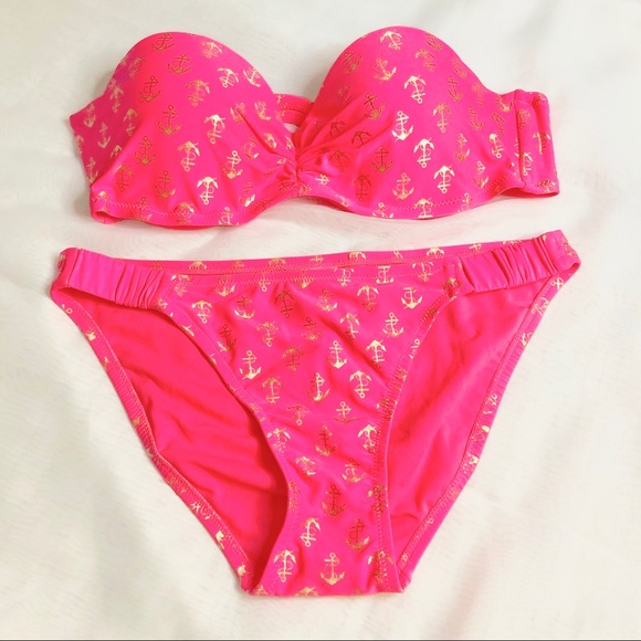 Xhilaration Other - 🌺 Coral Pink Gold Anchor Bikini Set 👙